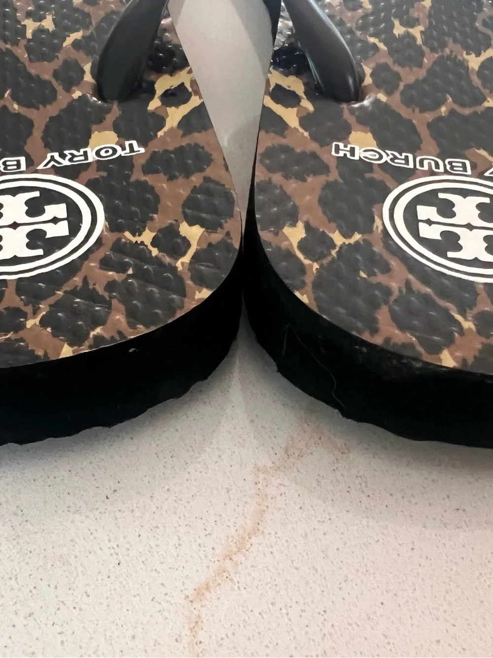 Tory Burch Leopard Print Flip Flops